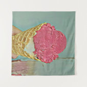 アイスクリームの誕生日プレゼント タペストリー (正面(横))