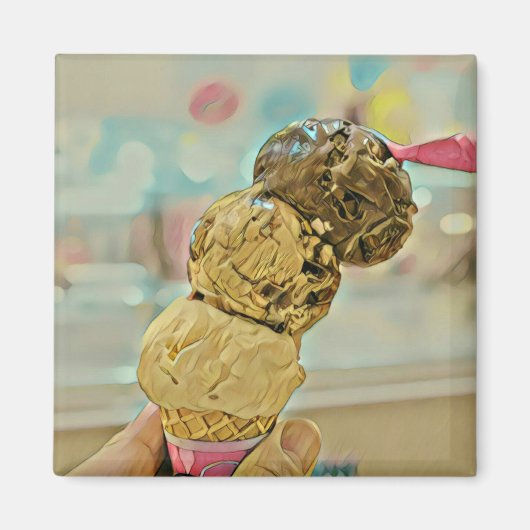 アイスクリームの誕生日プレゼント マグネット (正面)