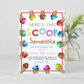 アイスクリームの誕生日招待状はこちら 招待状 (スタンド正面)