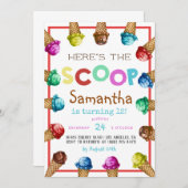 アイスクリームの誕生日招待状はこちら 招待状 (正面/裏面)