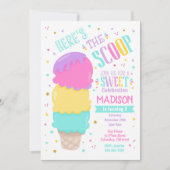 アイスクリームの誕生日招待状　スイートなセレブレーション 招待状 (正面)