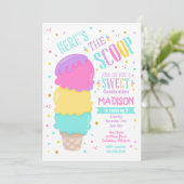 アイスクリームの誕生日招待状　スイートなセレブレーション 招待状 (スタンド正面)