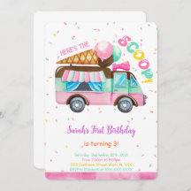 アイスクリームの誕生日招待状