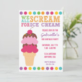 アイスクリームの誕生日招待状 招待状 (スタンド正面)