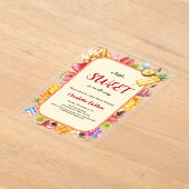 アイスクリームの赤ちゃんシャワーの途中に少し甘い アクリル招待状 (レイダウン)