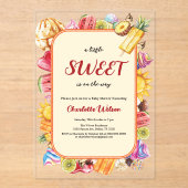 アイスクリームの赤ちゃんシャワーの途中に少し甘い アクリル招待状 (正面)