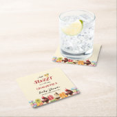 アイスクリームの赤ちゃんシャワーの途中に少し甘い スクエアペーパーコースター (インサイチュ)