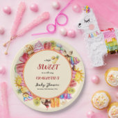 アイスクリームの赤ちゃんシャワーの途中に少し甘い ペーパープレート (パーティー)
