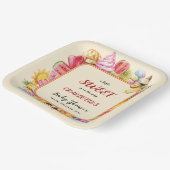 アイスクリームの赤ちゃんシャワーの途中に少し甘い ペーパープレート (傾斜あり)