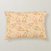 アイスクリームの輪郭がかわいい夏の食べ物 アクセントクッション (正面)