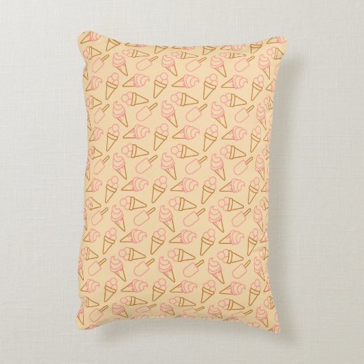 アイスクリームの輪郭がかわいい夏の食べ物 アクセントクッション (裏面(縦))