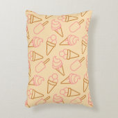 アイスクリームの輪郭がかわいい夏の食べ物 アクセントクッション (正面(垂直))