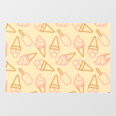 アイスクリームの輪郭がかわいい夏の食べ物 ウィンドウサイン (シート)