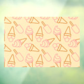 アイスクリームの輪郭がかわいい夏の食べ物 ウィンドウサイン (シート3)