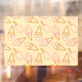 アイスクリームの輪郭がかわいい夏の食べ物 ウィンドウサイン (シート2)