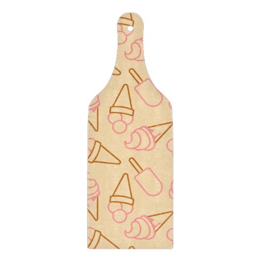 アイスクリームの輪郭がかわいい夏の食べ物 カッティングボード (正面)