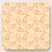 アイスクリームの輪郭がかわいい夏の食べ物 コースター (正面)