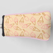 アイスクリームの輪郭がかわいい夏の食べ物 ゴルフヘッドカバー (正面)