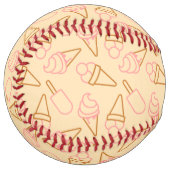 アイスクリームの輪郭がかわいい夏の食べ物 ソフトボール (正面左)