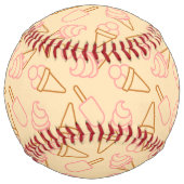 アイスクリームの輪郭がかわいい夏の食べ物 ソフトボール (裏面)