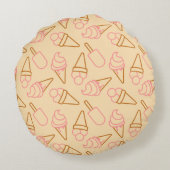 アイスクリームの輪郭がかわいい夏の食べ物 ラウンドクッション (裏面)