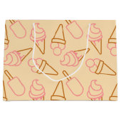 アイスクリームの輪郭がかわいい夏の食べ物 ラージペーパーバッグ (正面)