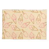 アイスクリームの輪郭がかわいい夏の食べ物 枕カバー (裏面)