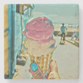 アイスクリームの風味 ストーンコースター (正面)