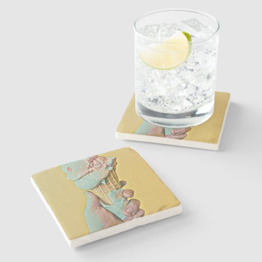 アイスクリームの風味 ストーンコースター (横)