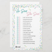 アイスクリームの飾りを使った「彼が言った、彼女が言った」ゲーム 便箋 (正面/裏面)