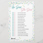 アイスクリームの飾りを使った「彼は言った、彼女は言った」ゲーム 便箋 (正面)