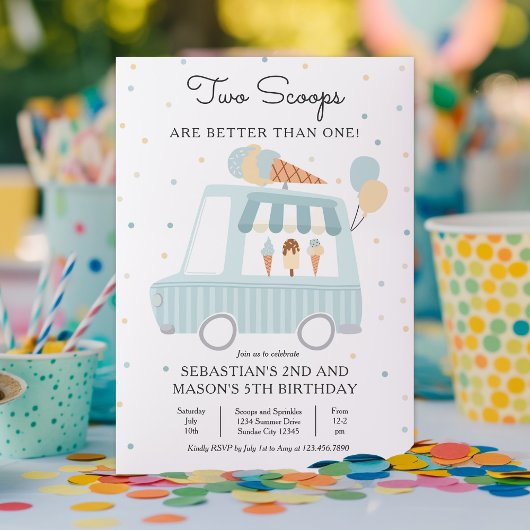 アイスクリームの2ショットは1ショットより誕生日がいい 招待状