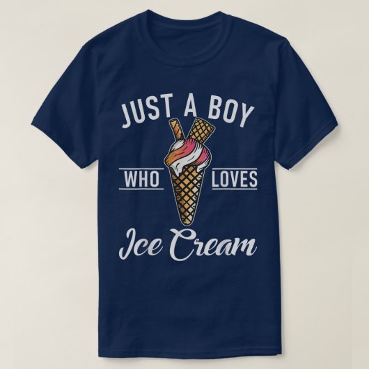 アイスクリームのTシャツが大好きな少年 Tシャツ (デザイン正面)