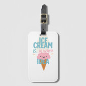 アイスクリームはいつだって素敵なアイデア 🍦 | かわいいパステル ラゲッジタグ (正面縦)
