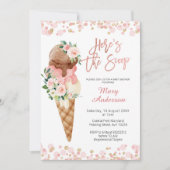 アイスクリームはこちらスクープ赤ちゃんシャワー招待状 招待状 (正面)