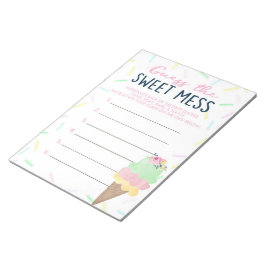 アイスクリームは甘い混乱ゲームの答えを推測 ノートパッド