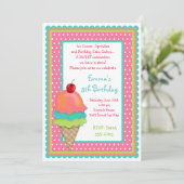 アイスクリームは誕生日の招待状を扱います 招待状 (スタンド正面)