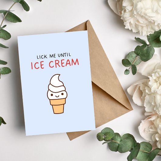 アイスクリームまでキスしてね 面白い誕生日カード シーズンカード