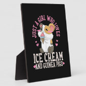 アイスクリームやモルモットが大好きな女の子 フォトプラーク (側面)