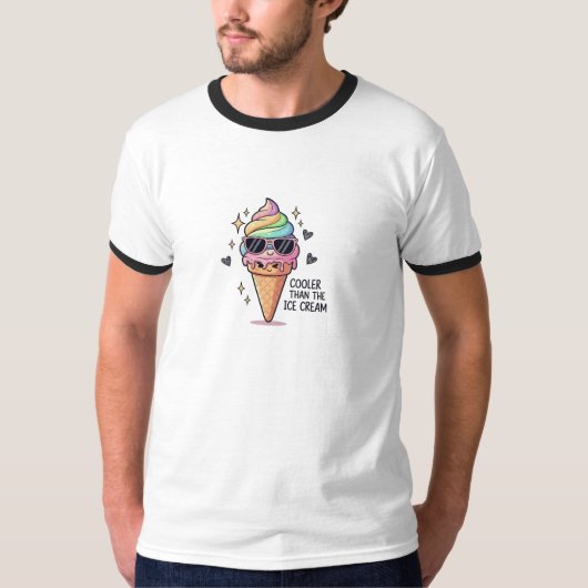 アイスクリームよりクールなダジャレ Tシャツ (正面)