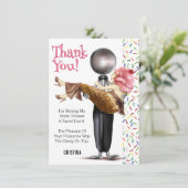 アイスクリームをすくってくれた ブライダルシャワーのお礼 サンキューカード (スタンド正面)