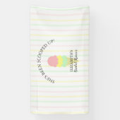 アイスクリームをすくわれた ブライダルシャワー 横断幕 (縦)