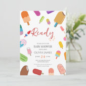 アイスクリームをテーマにしたベビーシャワー 招待状 (スタンド正面)