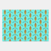 アイスクリームをテーマにした誕生日パーティラッピング紙彼女 ラッピングペーパーシート (正面2)