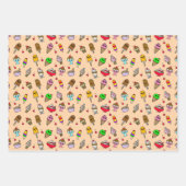 アイスクリームをテーマにした誕生日 ラッピングペーパーシート (正面3)