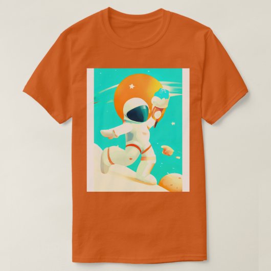 アイスクリームを使った宇宙飛行士 Tシャツ (デザイン正面)