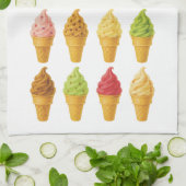 アイスクリームを叫ぶ キッチンタオル (折り畳み)