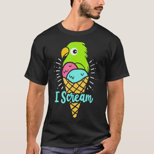 アイスクリームを叫ぶ – Parrot Birdおたく- Tシャツ (正面)