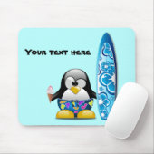 アイスクリームを持つサーファーのペンギン マウスパッド (マウス)
