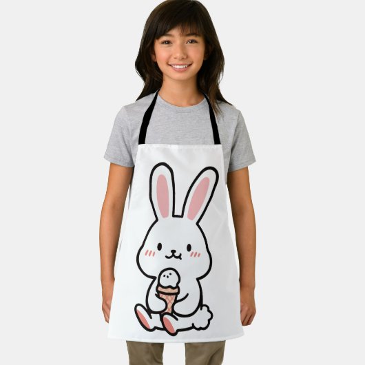 アイスクリームを添えたかわいいバニー エプロン (インサイチュ)
